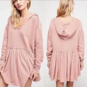 Free People Summer Dreams Hooded Sweatshirt Tunic